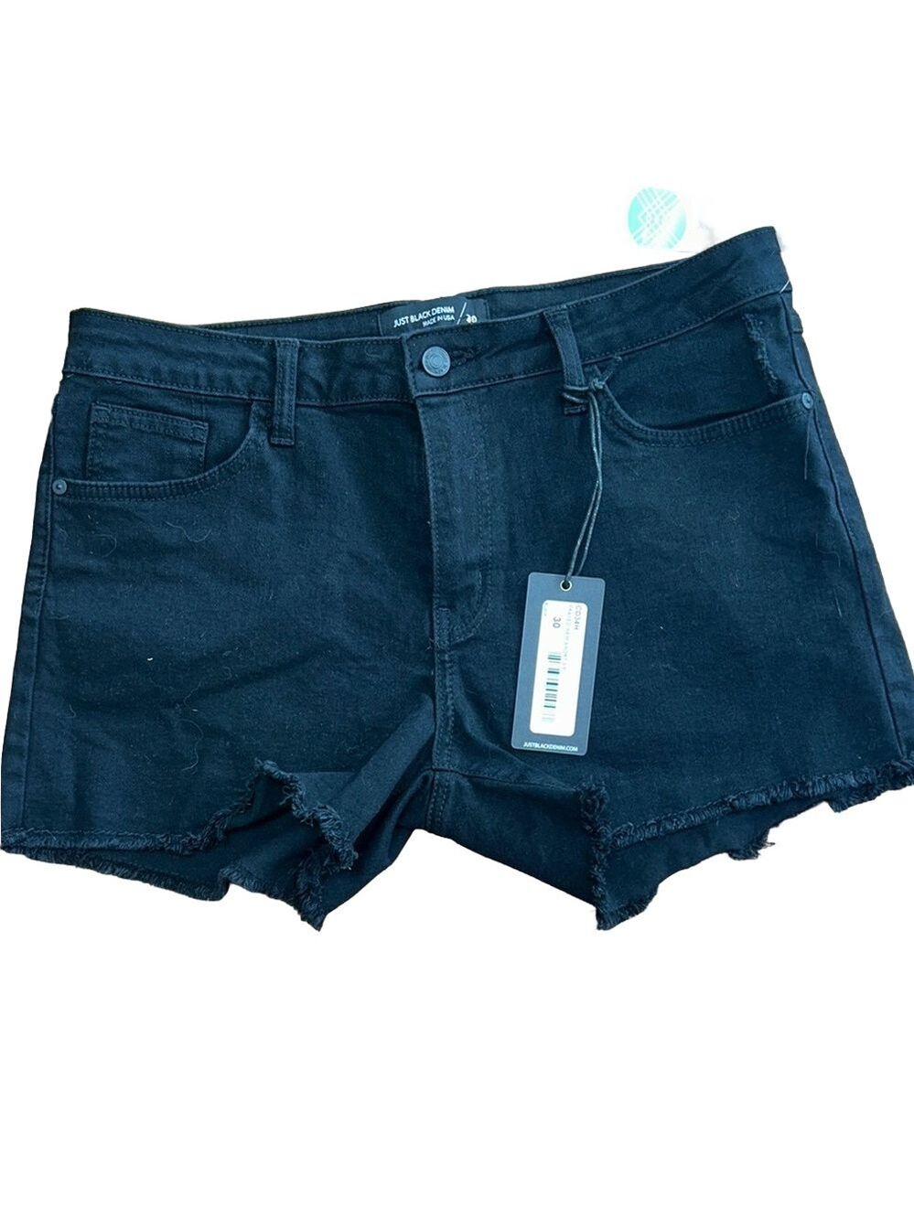 NWT: Just Black Denim: Black Jean Shorts: Size 10/30